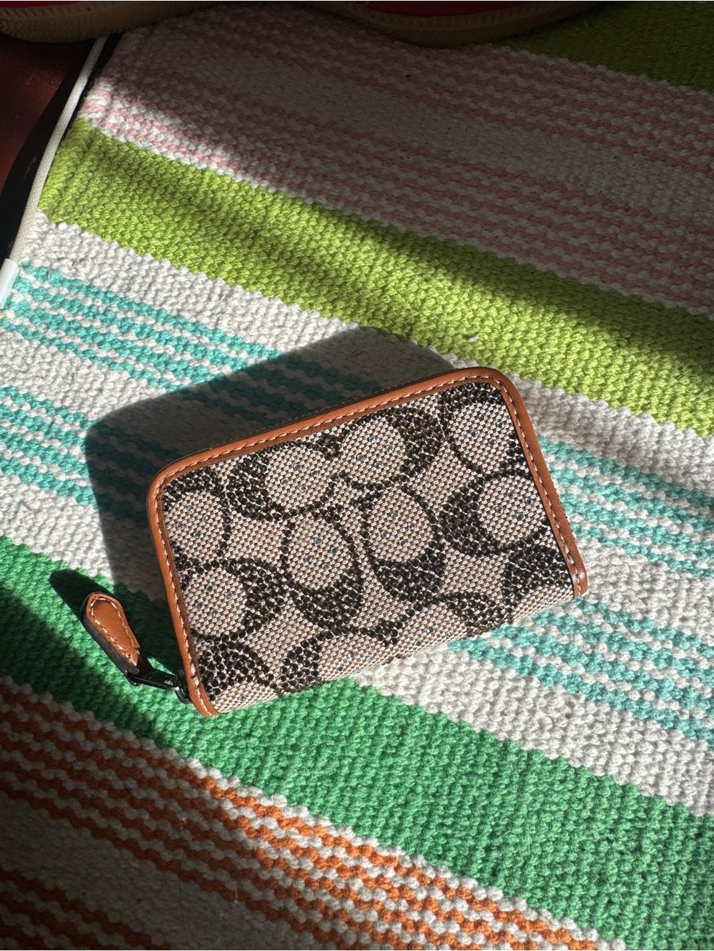 Coach Crystal Signature Jacquard Essential Small Card Case